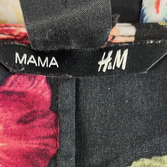 H&M "Mama" Women's Black, Pink, Floral, Side Zip, Sleeveless, Midi Dress Size M - Picture 13 of 15